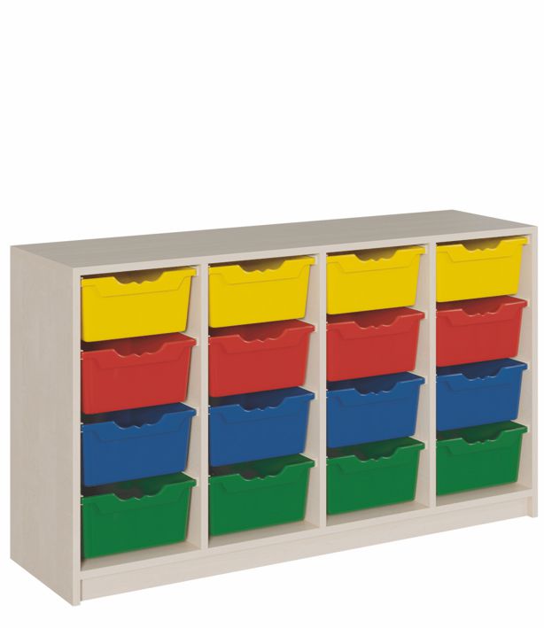 K Schrank 139 x 80 cm, 16 ErgoTray Boxen L